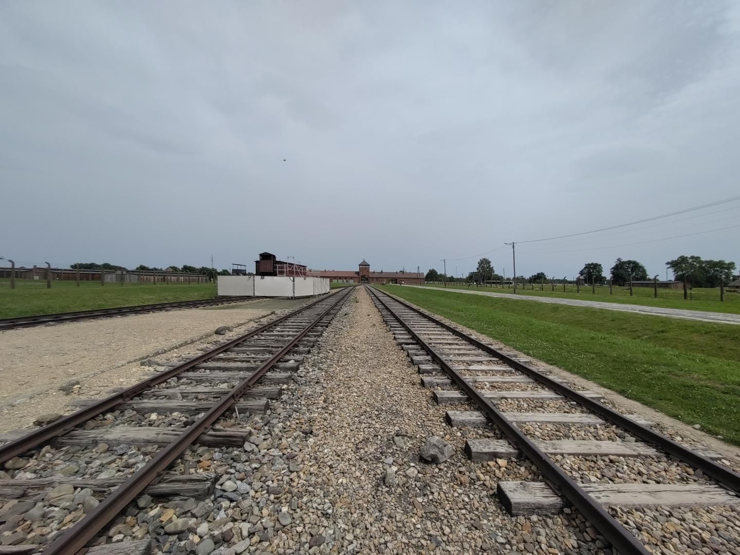 two railroads inside Auschwitz